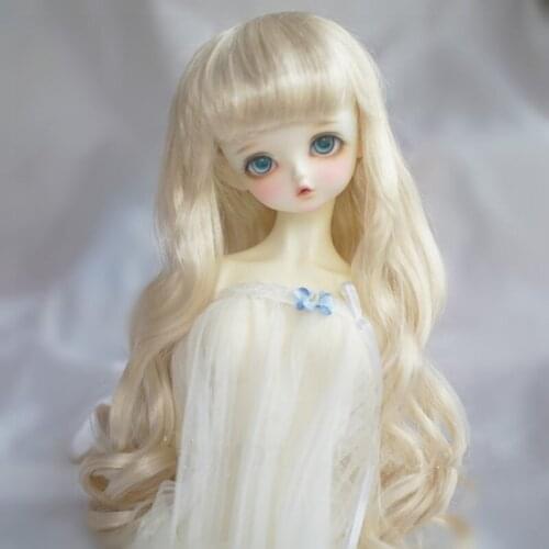 BJD doll wig suitable for 1-3 1-4 1-6 size mohair wig long angel wave curl doll accessories