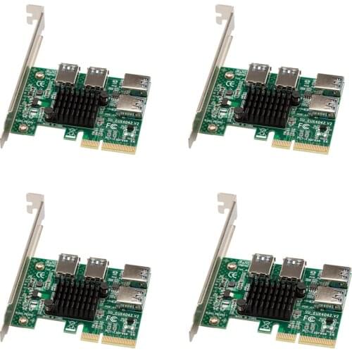 New Upgrade PCIE 1 to 4 Extender PCI-E to PCI-E Adapter PCI-Express Slot 1x to 4x 16x USB 3.0 Riser Multiplier Card Converter