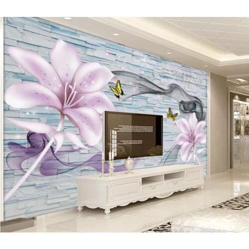 Custom photo wallpaper for walls 3 d murals wallpaper 3d brick wall flowers tv background wall papers decorative painting mural