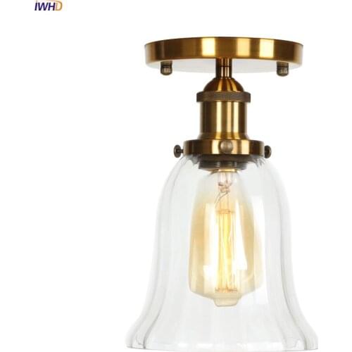IWHD Plafon LED Glass Retro Ceiling Lights For Living Room Kitchen Porch Loft Industrial Decor Vintage Ceiling Lamps Lighting