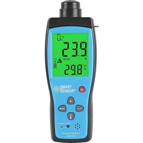 Smart sensor AR8100 Handheld Oxygen Detector Gas Analyzer O2 Tester Concentration Measuring Range 0-25% Air Quality with Box