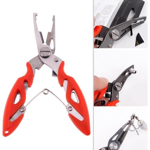 Stainless Steel Fishing Pliers Scissors Line Cutter Remove Hook Tackle Tool Multi function Scissors Cutting Fish Use Tongs