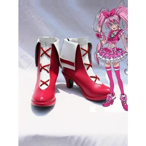 Pretty Cure Cure Melody Rose Cosplay Boots Shoes Anime Party Cosplay Boots Custom Made for Adult Women High Heel Shoes