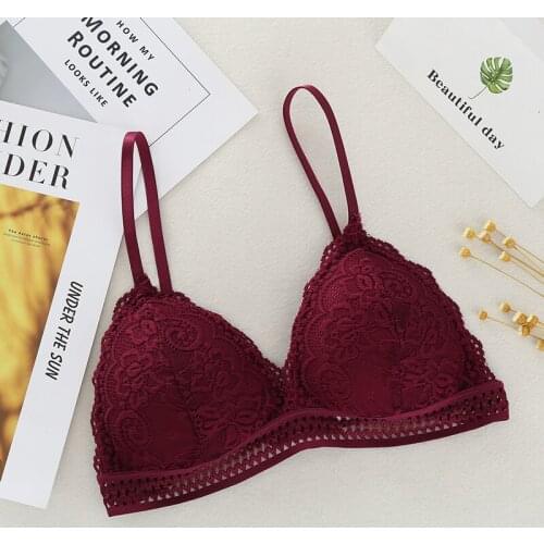 Girl Sexy Seamless Deep V Lace Women Bra Wireless Thin Underwear Sexy Lingerie Lace Bras