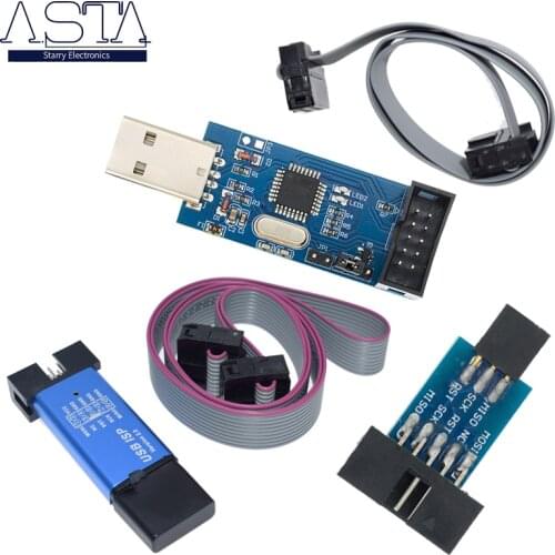 New USBASP USBISP AVR Programmer USB ISP USB ASP ATMEGA8 ATMEGA128 Support Win7 64K 10Pin To 6 Pin Adapter Board