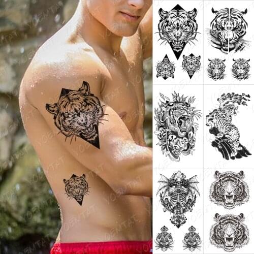 Waterproof Temporary Tattoo Sticker Lion Dragon Dream Catcher Flash Tattoos Owl Fox Rose Body Art Arm Fake Sleeve Tatoo Women