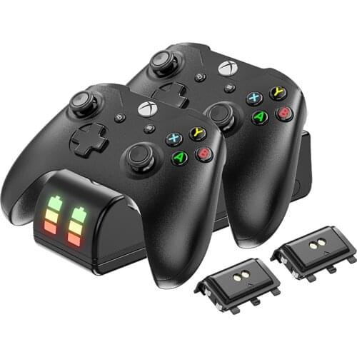 For Xbox One/One S/One X Controller Battery Charger Dock Gamepad USB Charger Stand+2200mAh High capacity Rechargeable Battery