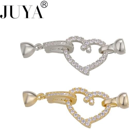 JUYA 5 Pcs DIY Fastener Lobster Claw Clasps For Jewelry Making AAA Cubic Zirconia Hooks Connectors Handmade Jewelry Accessories