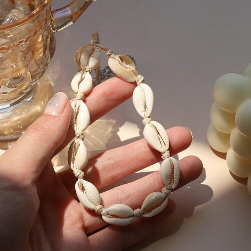 Hot Conch Seashell Necklace Women Jewelry Summer Beach Shell Choker Bohemian Rope Beaded Necklaces Handmade Collar Female Sale