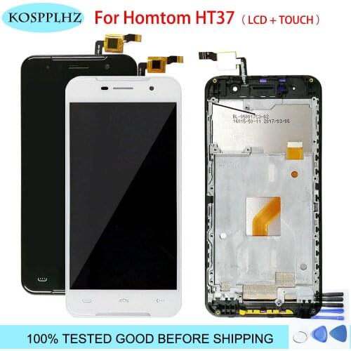 For HOMTOM HT37 / HT37 Pro LCD Display Touch Screen Assembly + Frame For HOMTOM HT37 lcd Digitizer Sensor Glass Panel +Tools