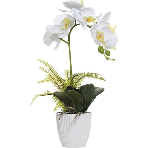 1PCS Artificial Fake Lotus Flower Potted Plant Bonsai Simulation Phalaenopsis Bonsai Wedding Party Garden Home Decoration
