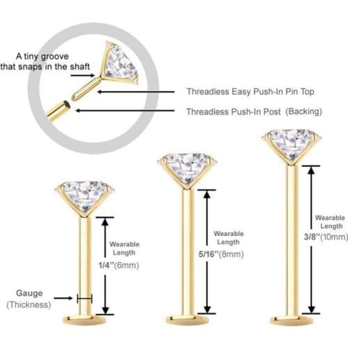 1Pc Surgical Steel New Hot lip Labret push pin and ear pin Piercing dual purpose pin series human Fashion body piercing jewelry