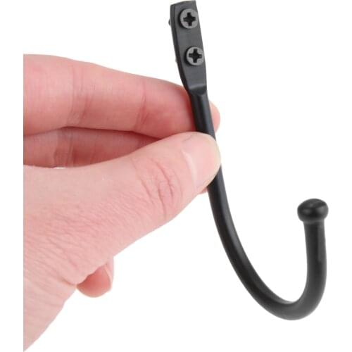 1Pc Black Alloy Vintage Hooks Wall Door Bath Coat Hook Hanger Pot Handbag Bag Hanger Bathroom Kitchen Furniture Hardware 79*53m
