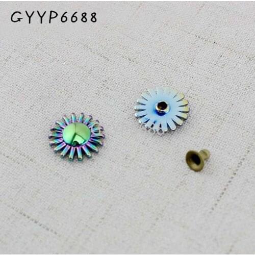 10-30-100pcs 5 colors 15mm Sun flower DIY shoes accessories metal nail round nail bags bracelets screws decorative nail rivets