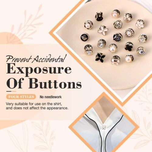 10 PCS Nail-free Adjustable Concealed Button Metal Free-seam Shirt button Prevent Accidental Exposure Of Buttons