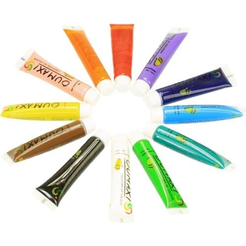 12 x Color Acrylic Paint Nail Art Artificial Nails 12 ml