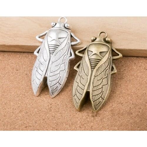 3pcs Antique Bronze and Antique Silver Vintage Alloy Cicadas Pendant DIY Handmade Jewelry Accessories