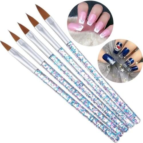 5pcs Nail Art Painting Brush Pen French Design DIY Crystal Acrylic UV Gel Flower Stripes Drawing Pen Manicure Tools