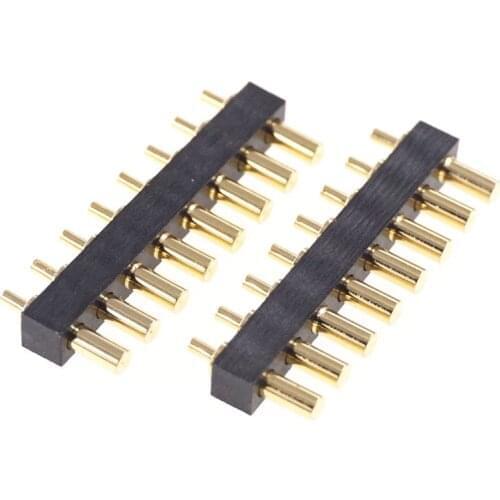 50 Pcs Contact Pad 8 Pin 2.54 Grid Straight PCB 5.8 mm Heigh Target connector concave face Throug Holes Female Pogo Pin