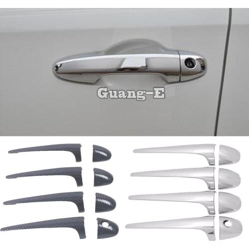 High Quality body styling detector sticks frame panel lamp trim ABS chrome door handle 8pcs for Toyota RAV4 2014 2015 2016