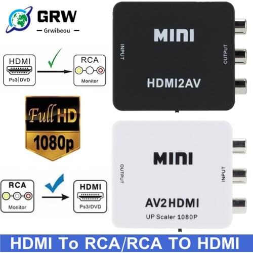 HD 1080P HDMI to AV Scaler Adapter Video Composite Converter HDMI to RCA CVSB L/R Video Mini HD2AV AV TO HDMI Converter adapter