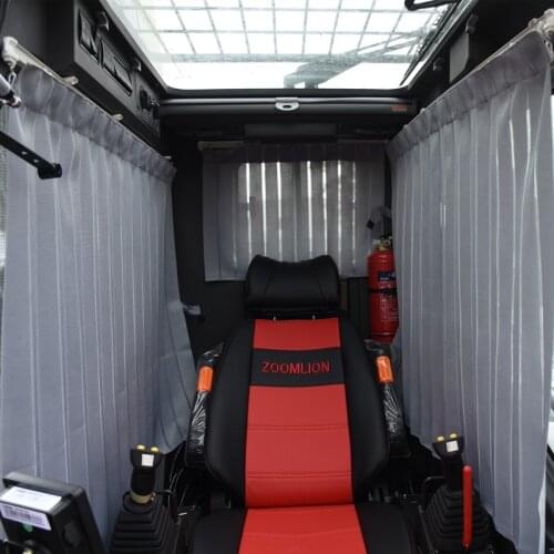 3 Pieces Grey Automotive Curtains, Special for Cranes, Excavators, With Flexible Tracks Rails Sunshade and Sun Protection