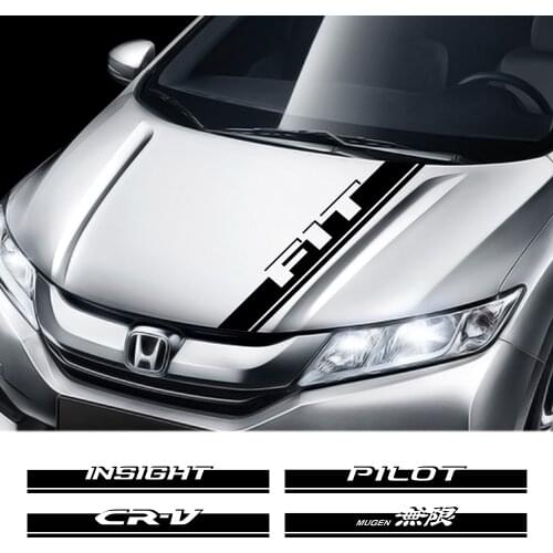 Car Engine Bonnet Cover Auto Hood Decor Sticker For Honda Fit Mugen Insight Type S VTEC DOHC Modulo Vezel Pilot CR-V Accessories