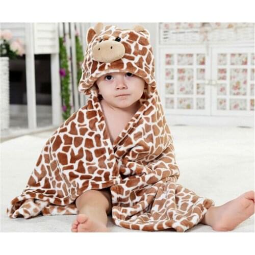 Hooded Animal Baby Bathrobe Cartoon Baby Spa Towel Kids Bathrobe Baby Bath Towels Blanket