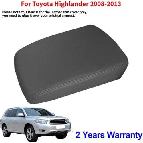 Car Armrest Cover Cap PU Leather Center Console Covers Pad For Toyota Highlander 2008 2009 2010 2011 2012 2013 Accessories