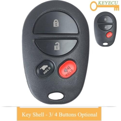 KEYECU Remote Car Key Shell Case for Toyota Tacoma Highlander Sequoia Sienna Tundra, Fob 2+1 3 3+1 4 Buttons - FCC ID: GQ43VT20T