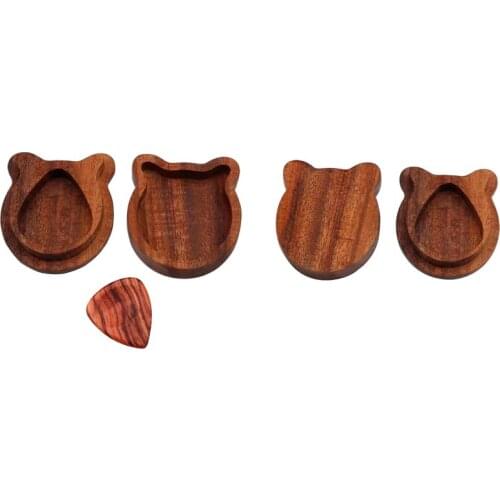 Wooden Guitar Pick Plectrum Storage Box for Picks Hold Case Care Tool Guitar Accessories