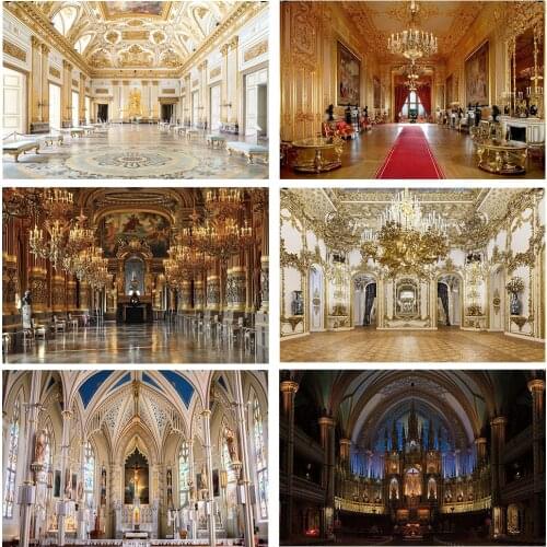 Background Photography Luxury Palace Church Wallpaper Customized Wedding Photo Background Party Decoration Backdrop Photo Booth