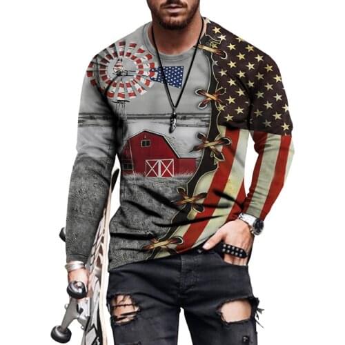 Plus Size Men Fashion Vintage Print T-shirt Sweatshirt Sexy Mens Clothes Summer Tops Streetwear Male Casual Pullovers Masculinas