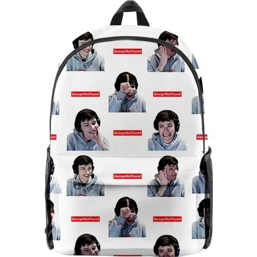 Georgenotfound 3D Merch Fashion Oxford Cloth Shoulder Backpack Printed Multi Zipper Pack Casual Girls Student School Bag