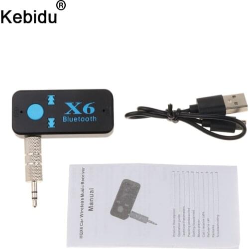 Kebidu Wireless USB Bluetooth 4.2 Receiver Stereo Audio Music Receiver Adapter Wireless Handsfree Car Kit 3.5MM AUX Transmitter