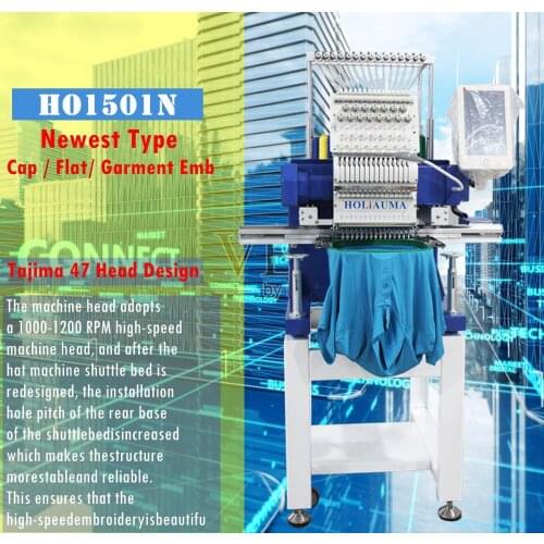 China 10 years service ! Samrt Type Home Use Computer Single Head Industrial Computerized Cap Flat Embroidery Machine Sewing