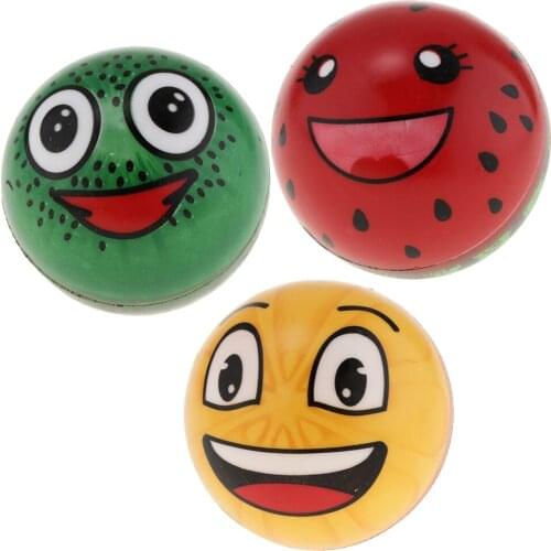 3 Pieces of 3 Inch Colorful Rainbow Bouncy Balls Bouncing Ball Kids Babies Developmental Toy Sports Play Toys