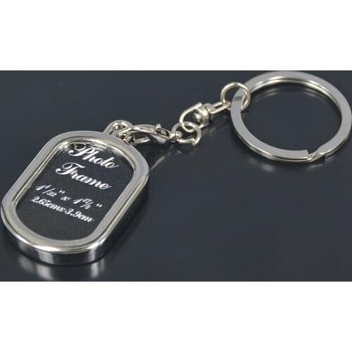 Rounded Rectangle Photo Picture Frame Zinc Alloy Car Keyring Jewelry Keyfob Classic Pendant Keychain Lover Family Christmas Gift