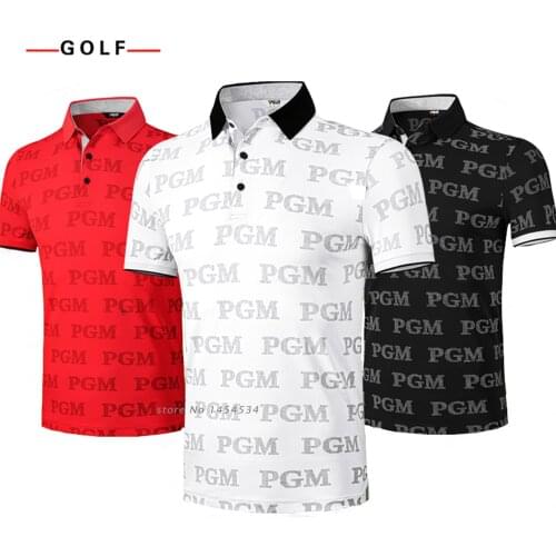 Summer Golf Clothing Men Short Sleeve T-shirt Sports Wear Stretch Fashion Printing Graphic Men Shirts Breathable Fabric PGM New