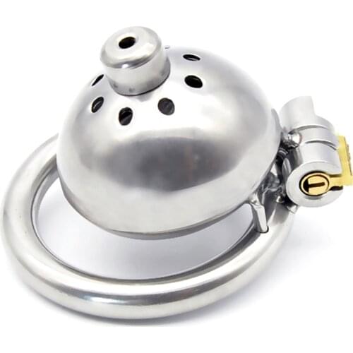 Stainless Steel Male Chastity Device Belt Super Small Short Cage Ring Lock Metal
