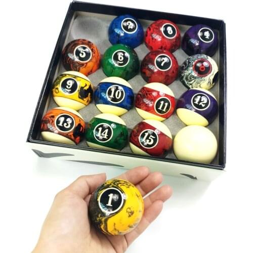 Xmlivet Latest 50.8mm/52.25mm/57.25 Resin Billiards Pool balls 16pcs full set Pool Table balls High quality Nine Ball Cue Balls