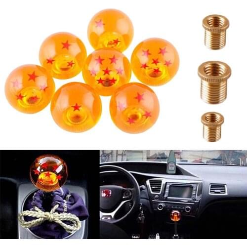 1-7 Star Ball Car Manual Stick Shift Knob with 3 Adapters Vehicle Interior Decor Car Shift Knob Durable Car Interior Decor