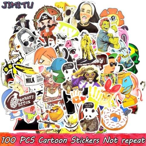 100 PCS Cartoon Sticker Colorful Animal Punk Game Waterproof Stickers for DIY Helmet Skateboard Guitar Suitcase Laptop Bumper