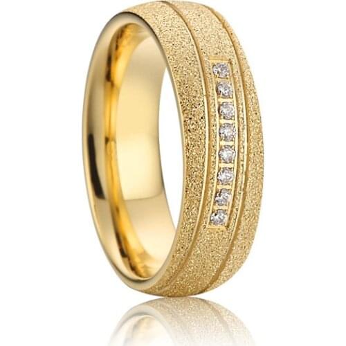 Women wedding ring love alliance 18k emery gold plated anniversary couple engagement rings for ladies female