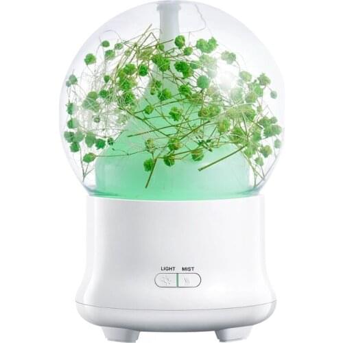 Mini Portable Preserved Flower Air Humidifier 7Colors Light Change Air Purifier Home Office Aroma Diffuser Fragrance Mist Maker