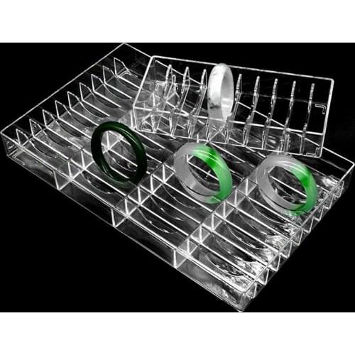 Transparent Acrylic Bracelet Display Box Jewelry Tray Holder Anklet Storage Case Bangle Showcase Make-up Box Storage Tray