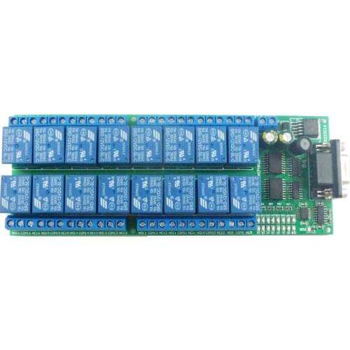 16ch Dc12v Serial Port Db9 Uart Rs232 Relay Module For Plc Pc Com 3d Printer Household Appliances
