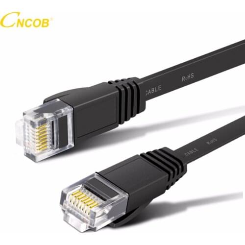 CNCOB Cat6 Gigabit Ethernet Cable - Flat Internet Network Jumper - Home High Speed Cable - rj45 Computer Broadband Connector