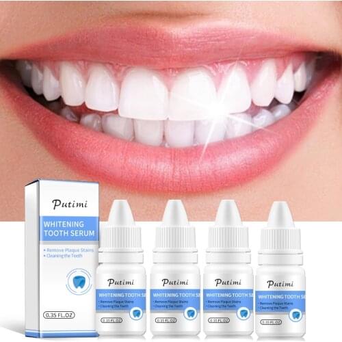 PUTIMI Teeth Cleaning Serum Whitening Teeth Essence Remove Plaque Stains Bleaching Tooth Whitening Oral Hygiene Dental Care