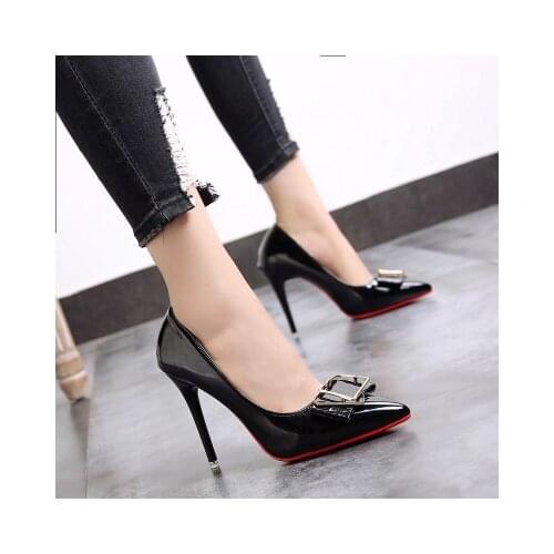 Fashion Sexy Womens Pumps Pointed Toe Shallow Mouth High Heels Shoes New Office Black Womens Singles Shoes Wedding Shoes